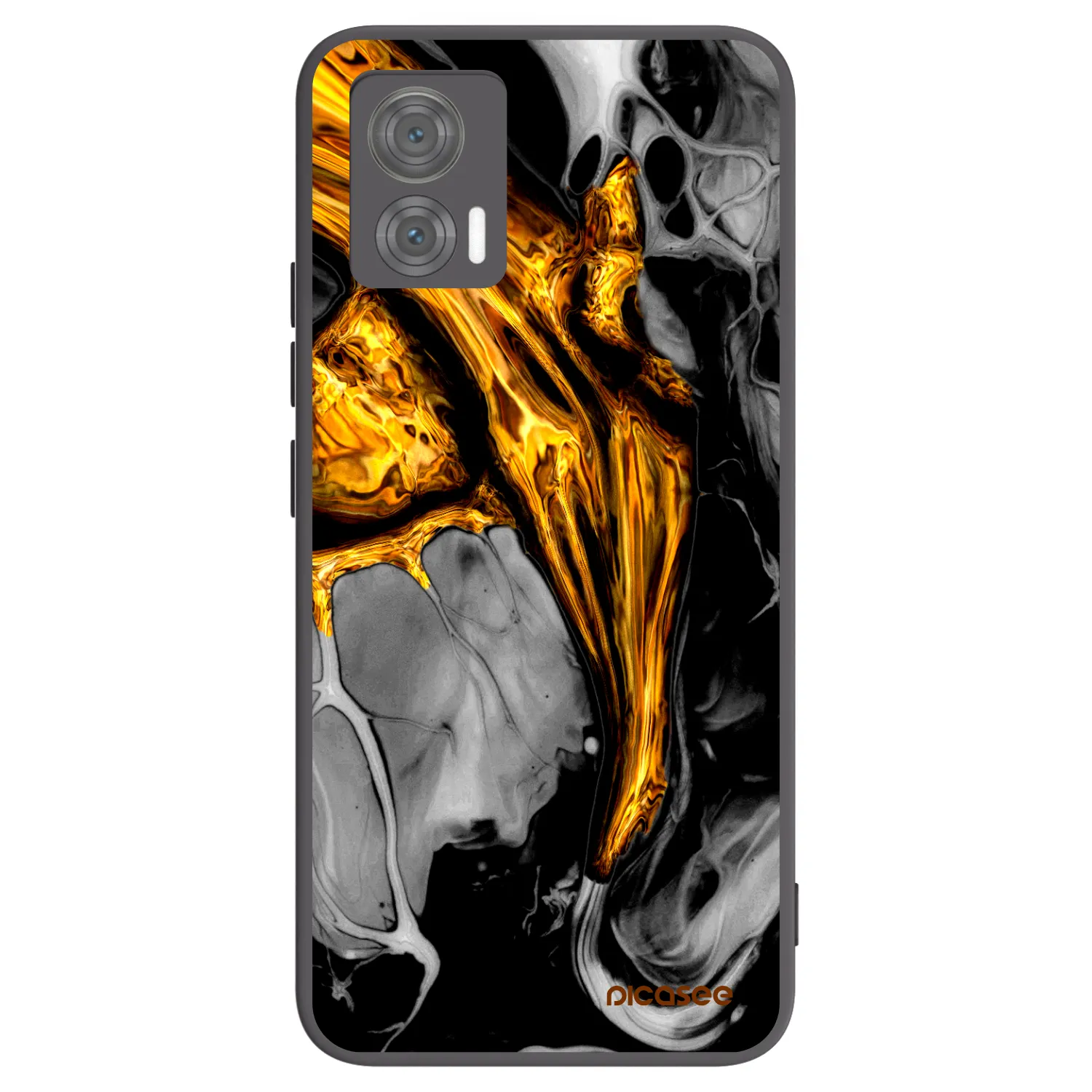Picasee Motorola Edge 30 Neo Hülle - Schwarzes Silikon - Black Gold