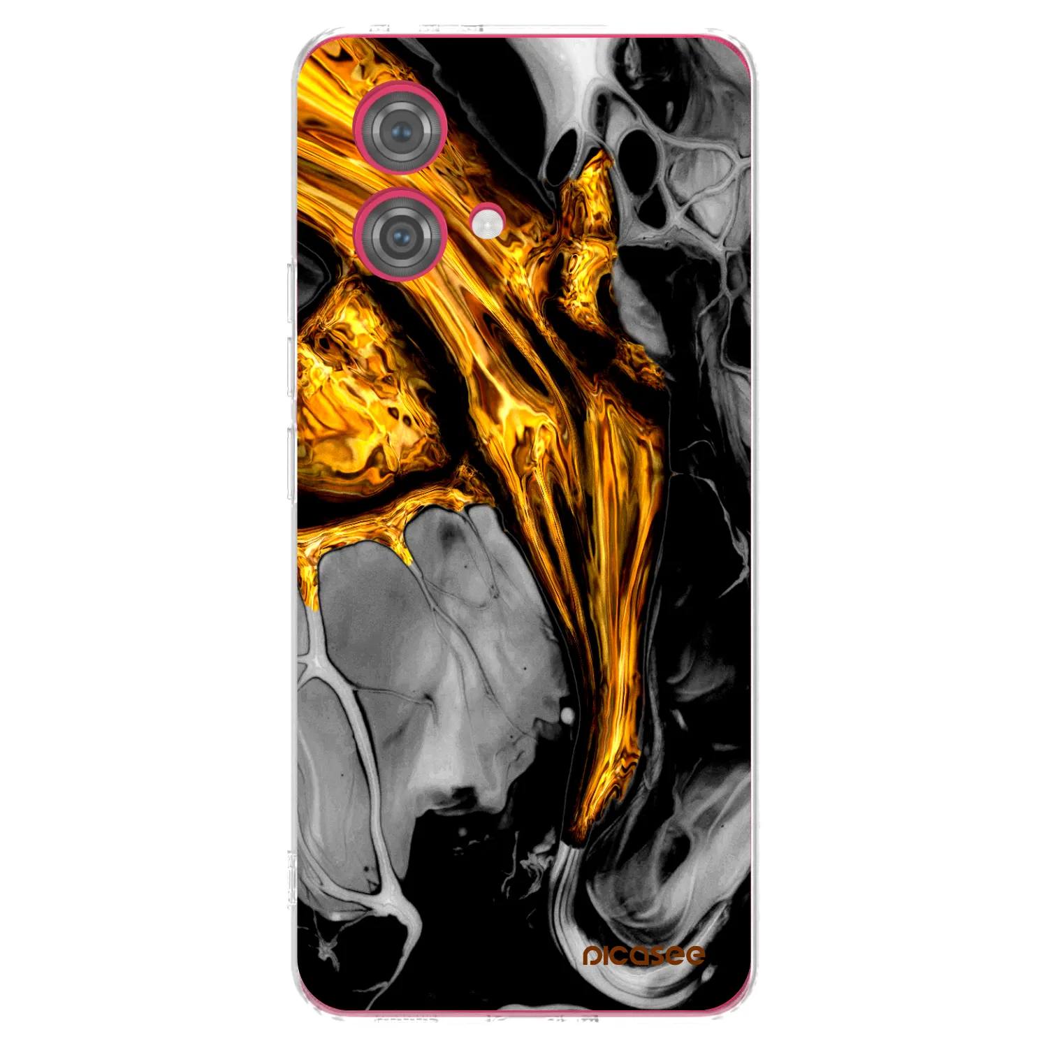 Picasee Motorola Moto G84 5G Hülle - Transparentes Silikon - Black Gold