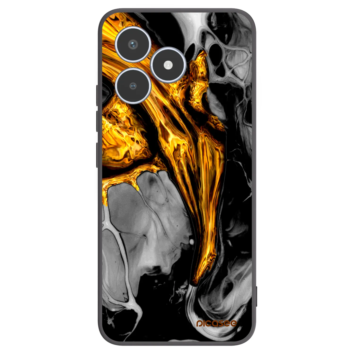 Picasee Realme C53 Hülle - Schwarzes Silikon - Black Gold