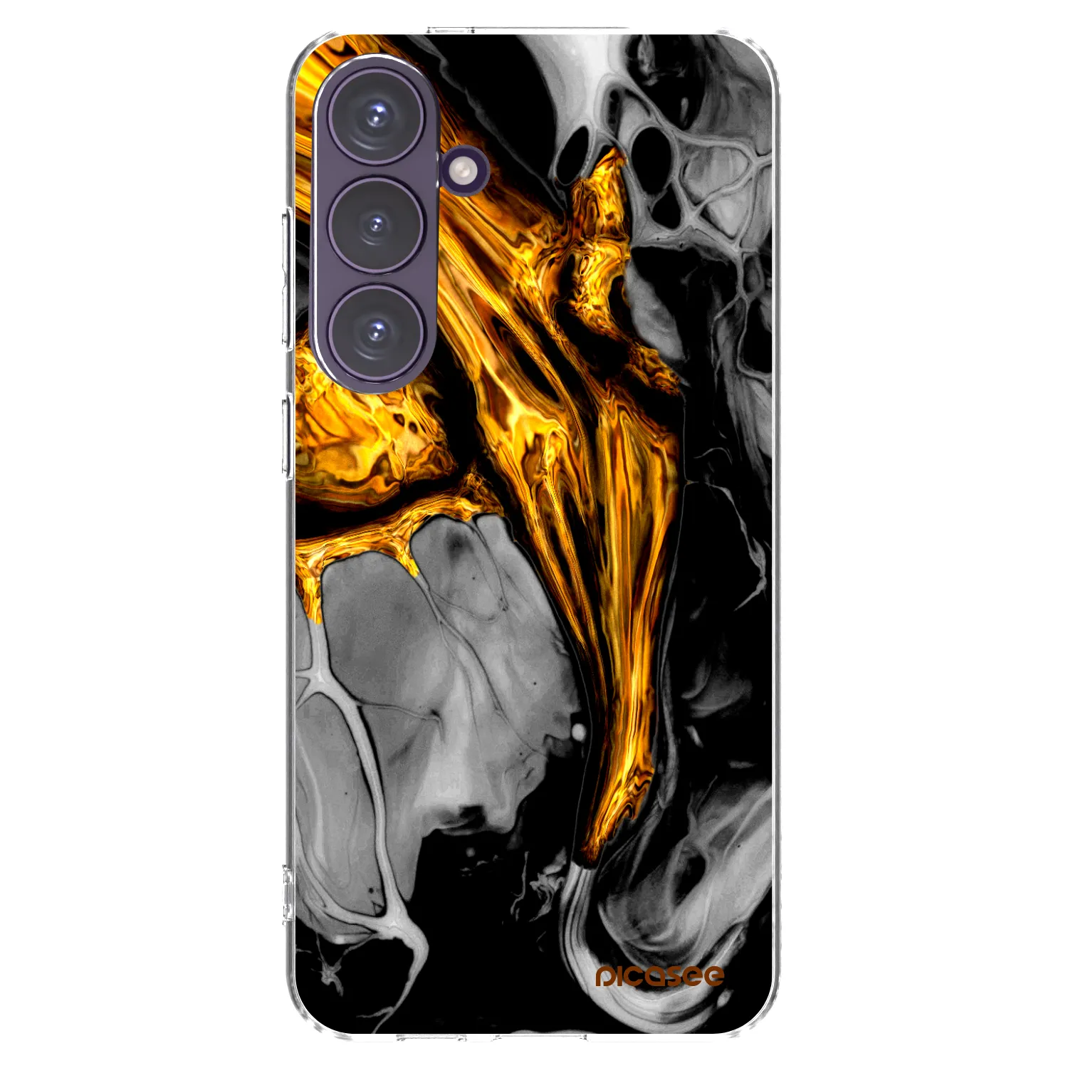 Picasee Samsung Galaxy S24+ S926B 5G Hülle - Transparentes Silikon - Black Gold