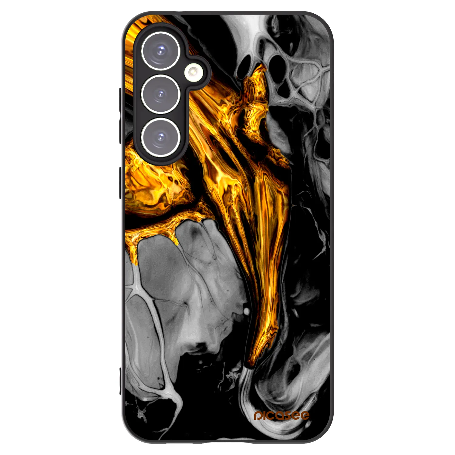 Picasee Samsung Galaxy S23 FE S711B Hülle - Schwarzes Silikon - Black Gold