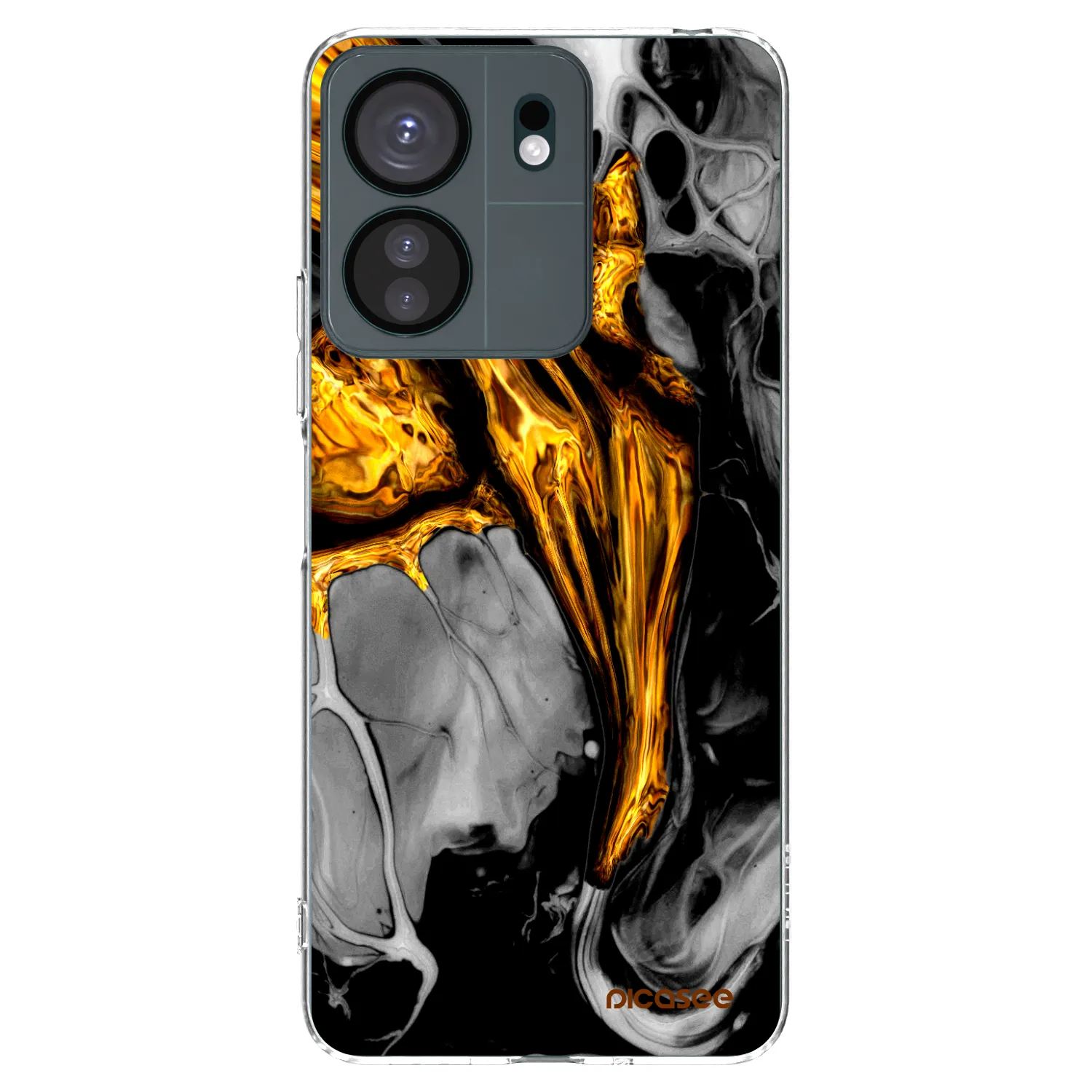 Picasee Xiaomi Redmi 13C 4G Hülle - Transparentes Silikon - Black Gold