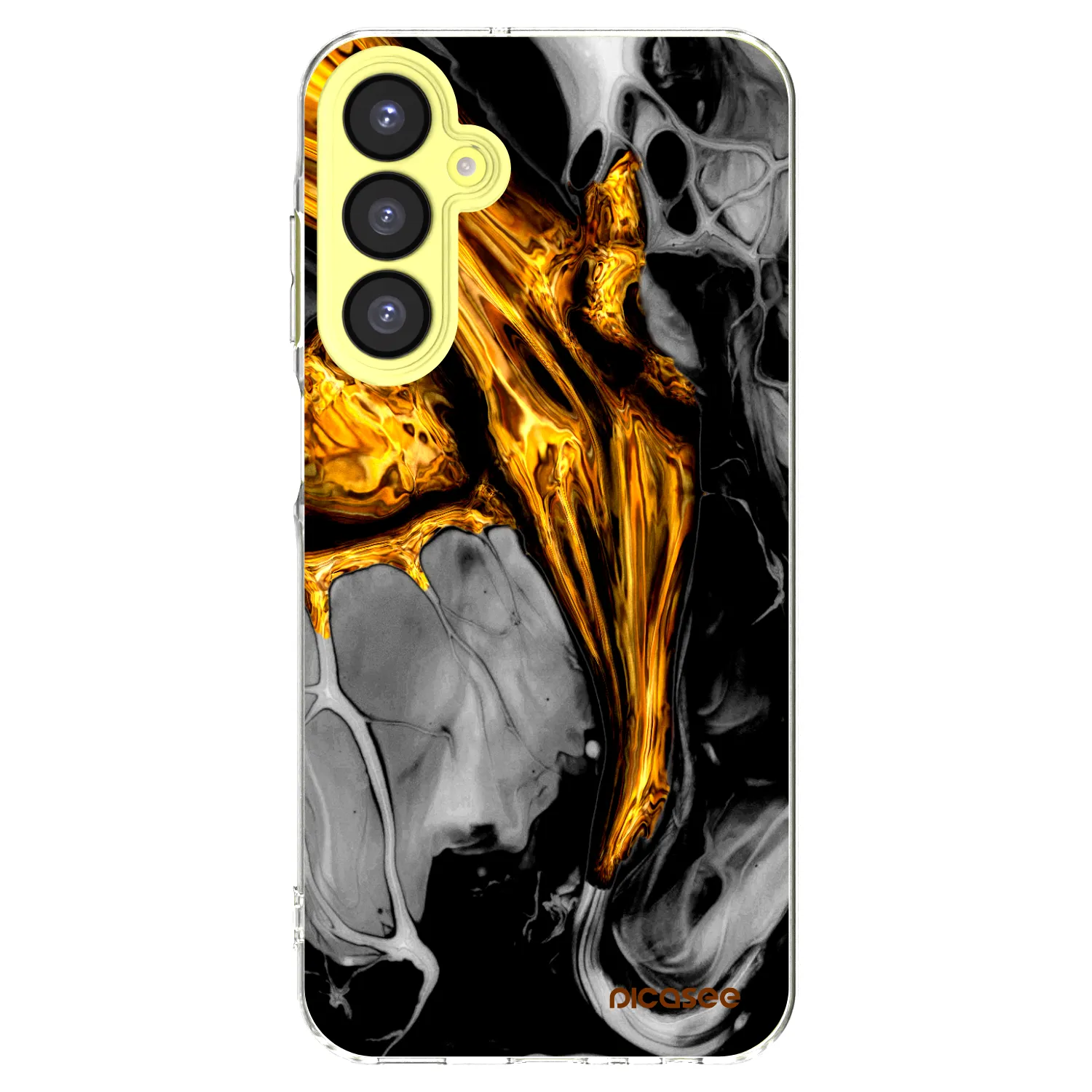 Picasee Samsung Galaxy A25 A256B 5G Hülle - Transparentes Silikon - Black Gold