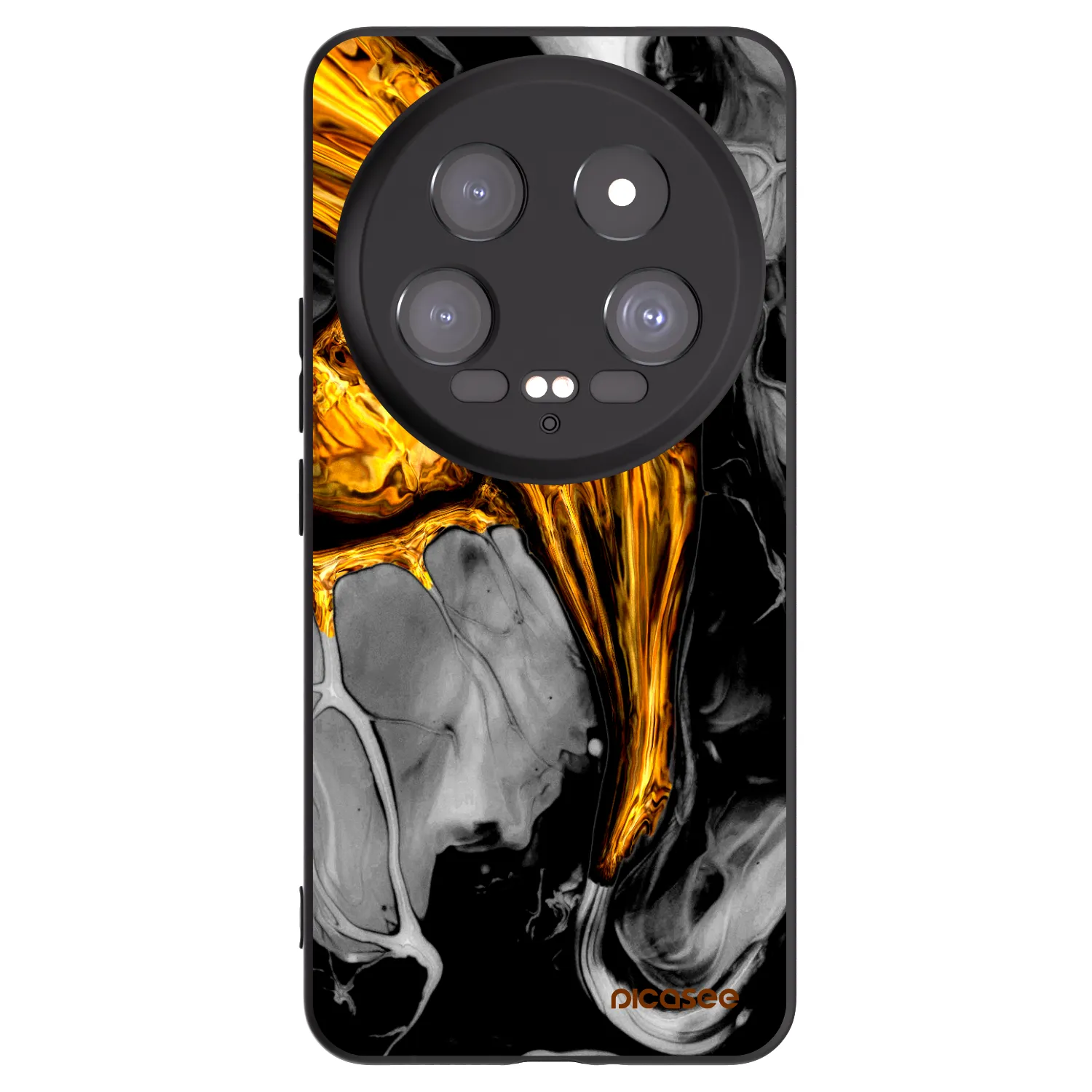 Picasee Xiaomi 14 Ultra Hülle - Schwarzes Silikon - Black Gold
