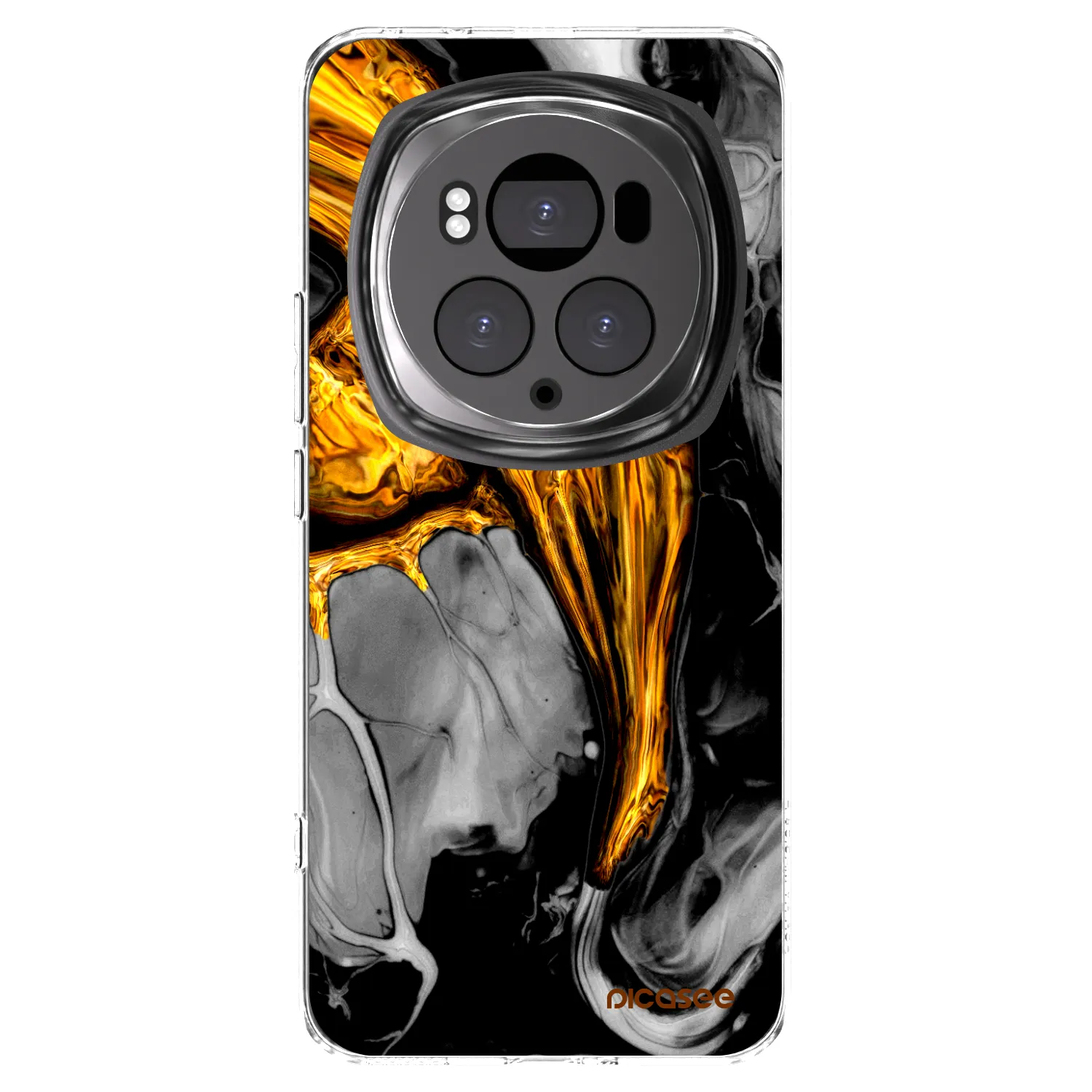 Picasee Honor Magic6 Pro Hülle - Transparentes Silikon - Black Gold