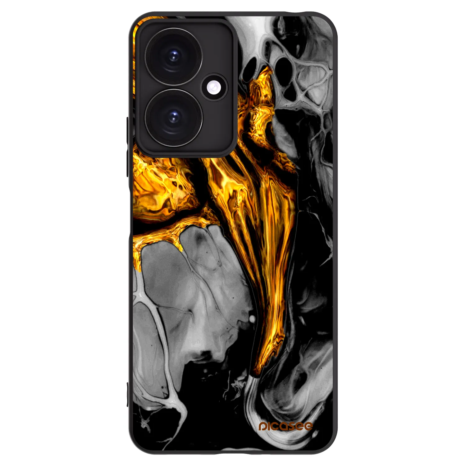 Picasee Xiaomi Redmi 13C 5G Hülle - Schwarzes Silikon - Black Gold