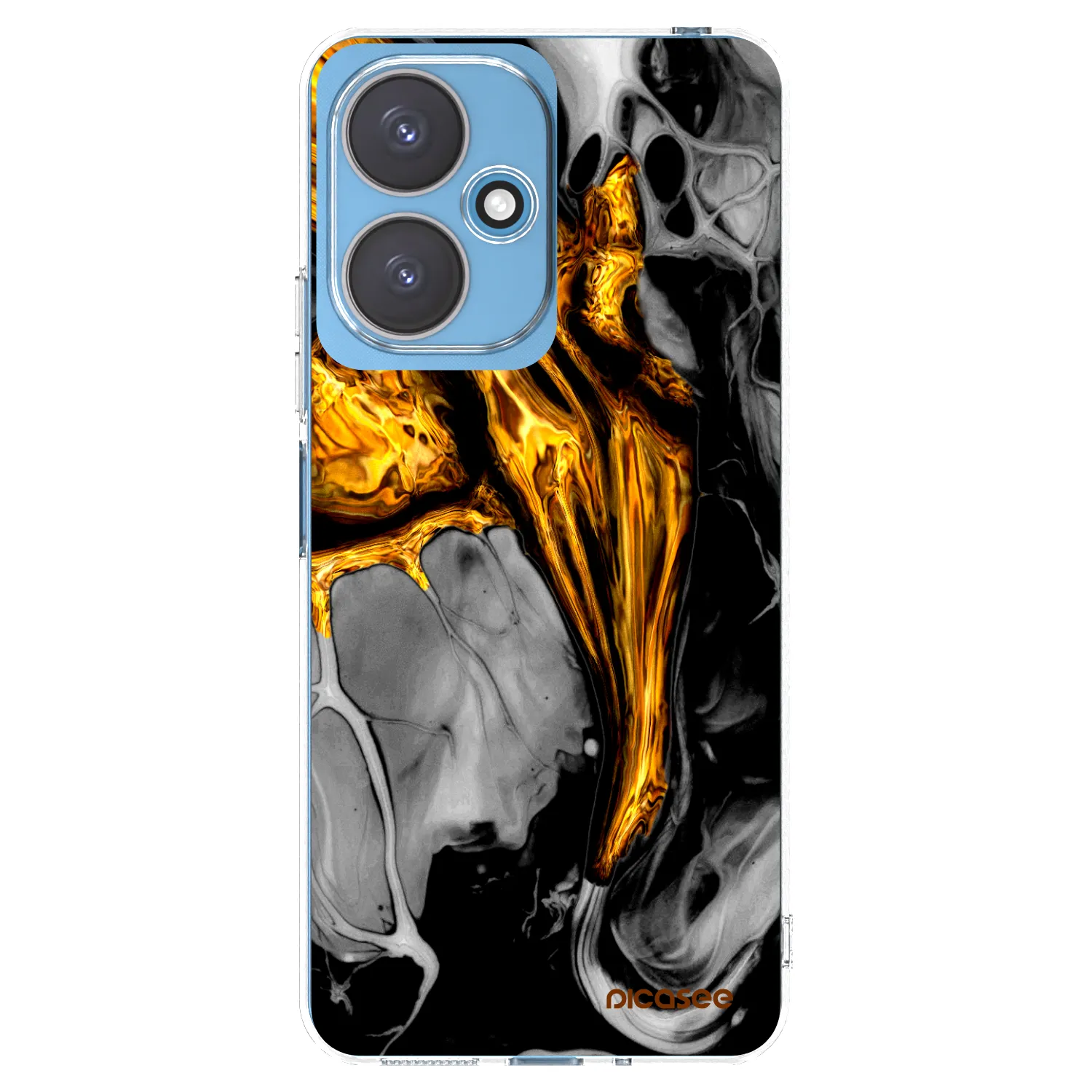 Picasee Xiaomi Redmi 13C 5G Hülle - Transparentes Silikon - Black Gold