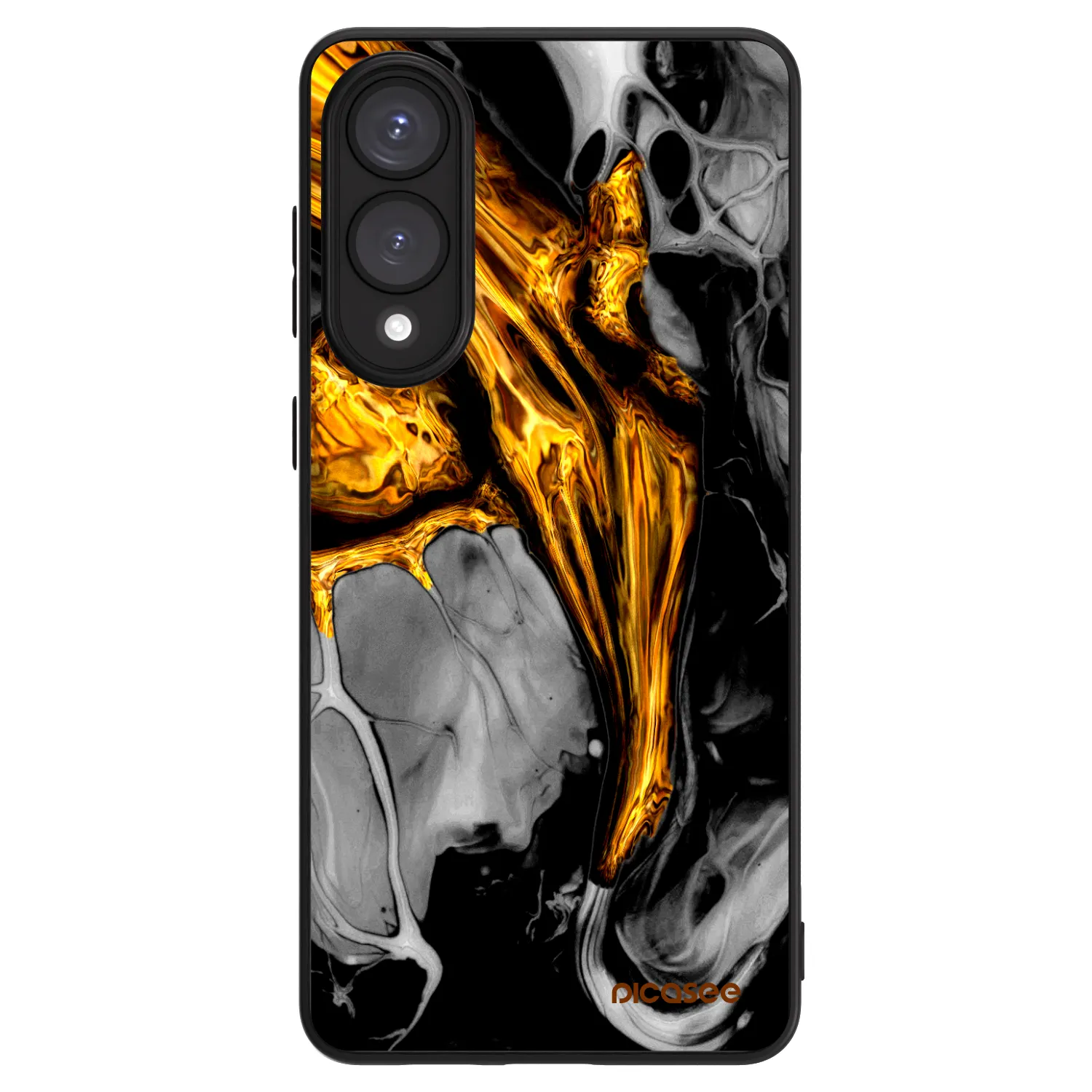 Picasee ULTIMATE CASE PowerShare für Samsung Galaxy S25 Edge 5G - Black Gold