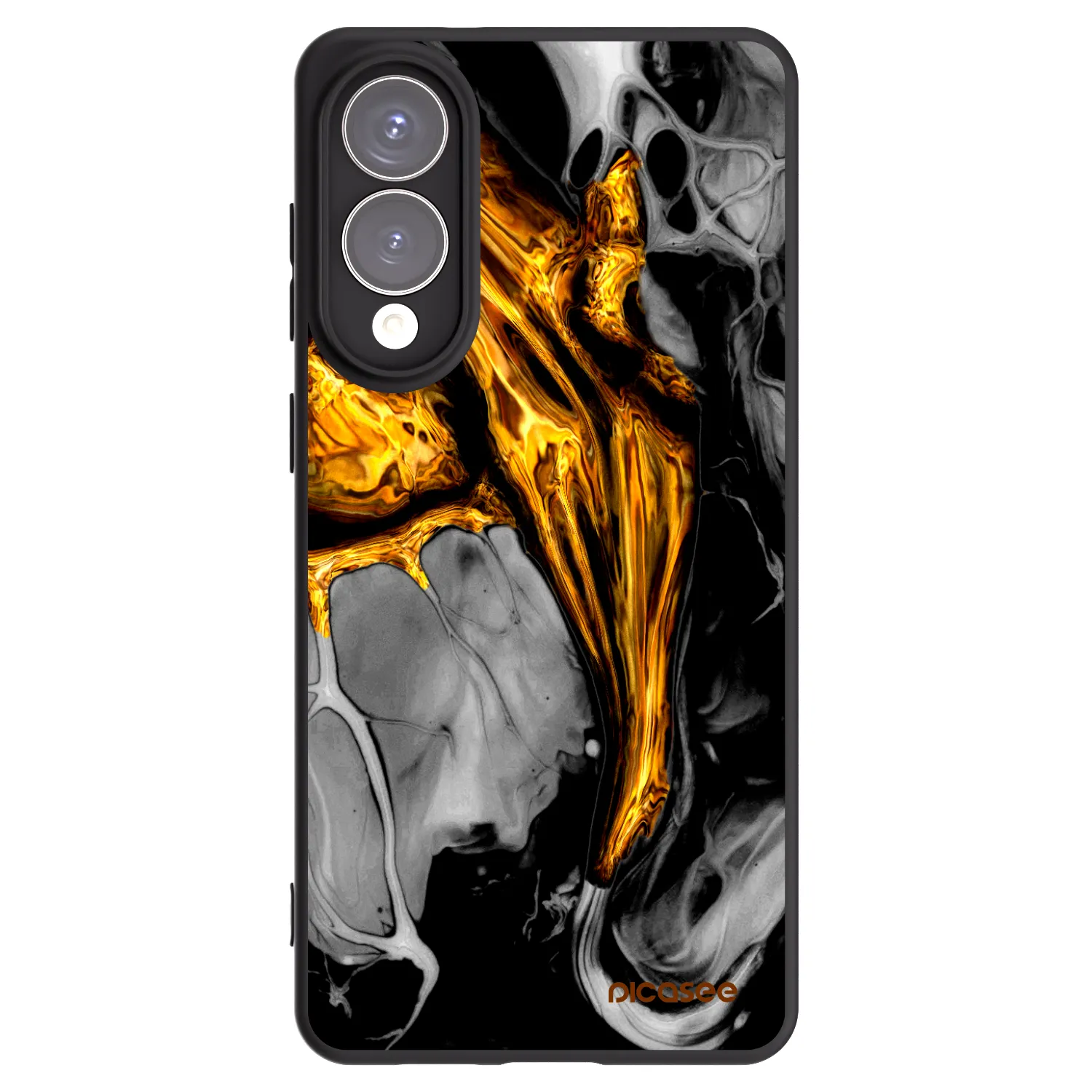 Picasee Samsung Galaxy S25 Edge 5G Hülle - Schwarzes Silikon - Black Gold