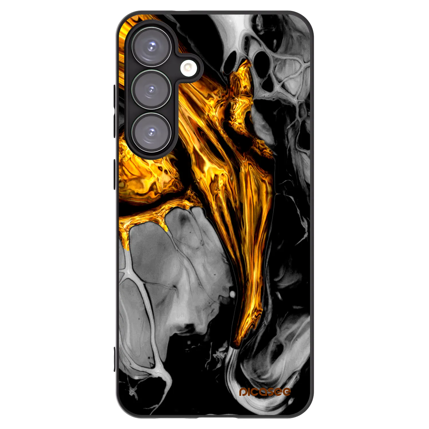 Picasee Samsung Galaxy S25+ 5G Hülle - Schwarzes Silikon - Black Gold