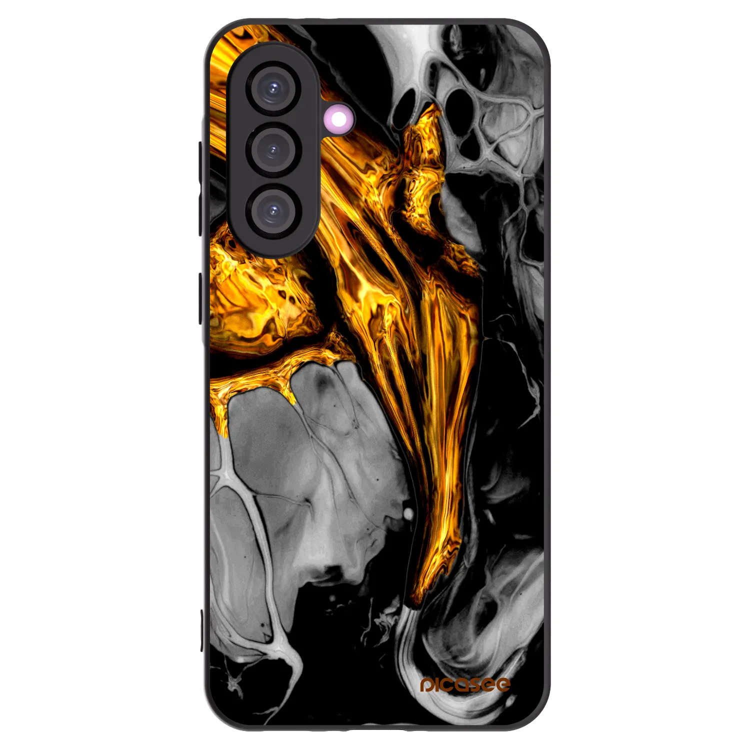 Picasee Samsung Galaxy A36 5G Hülle - Schwarzes Silikon - Black Gold