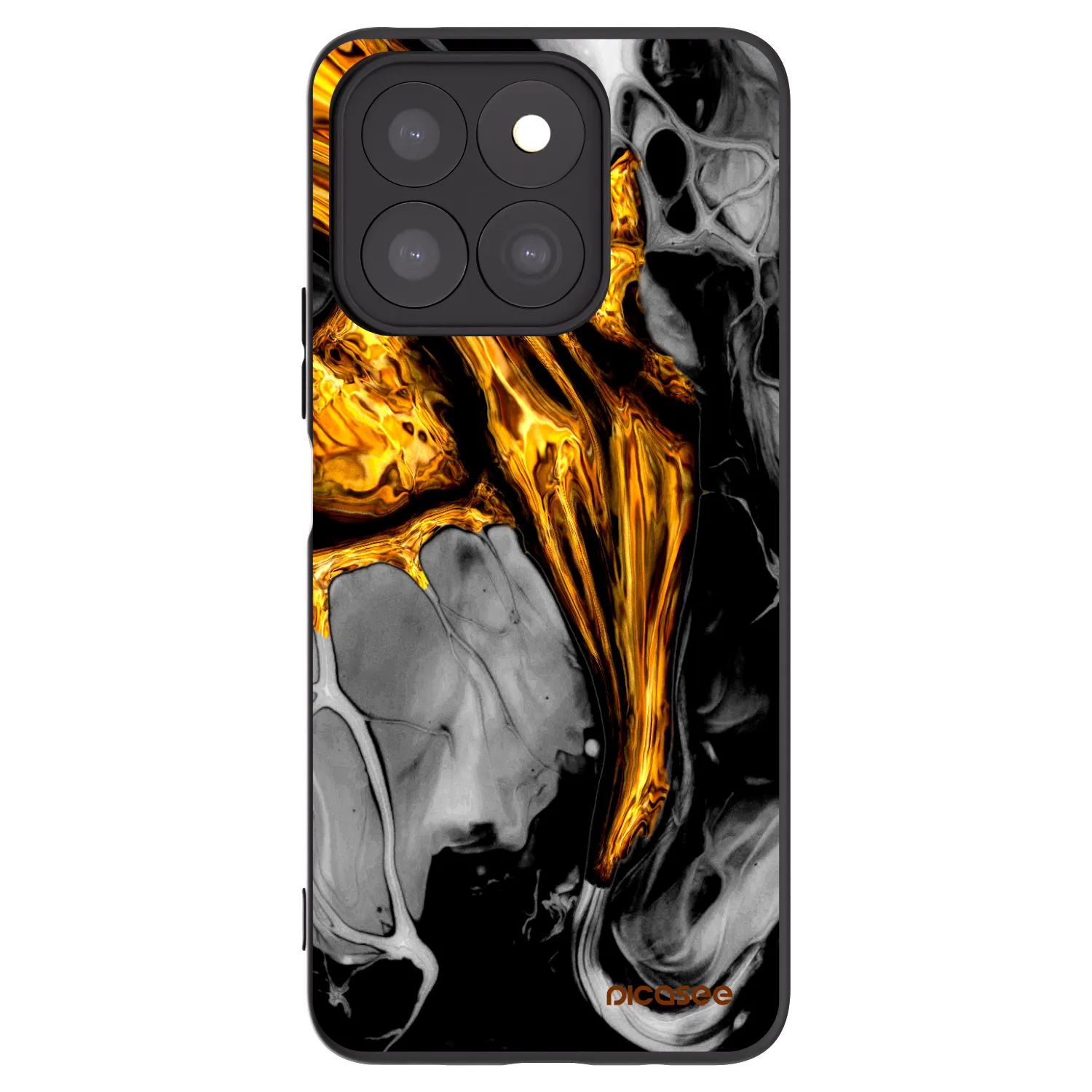 Picasee Honor X8c Hülle - Schwarzes Silikon - Black Gold