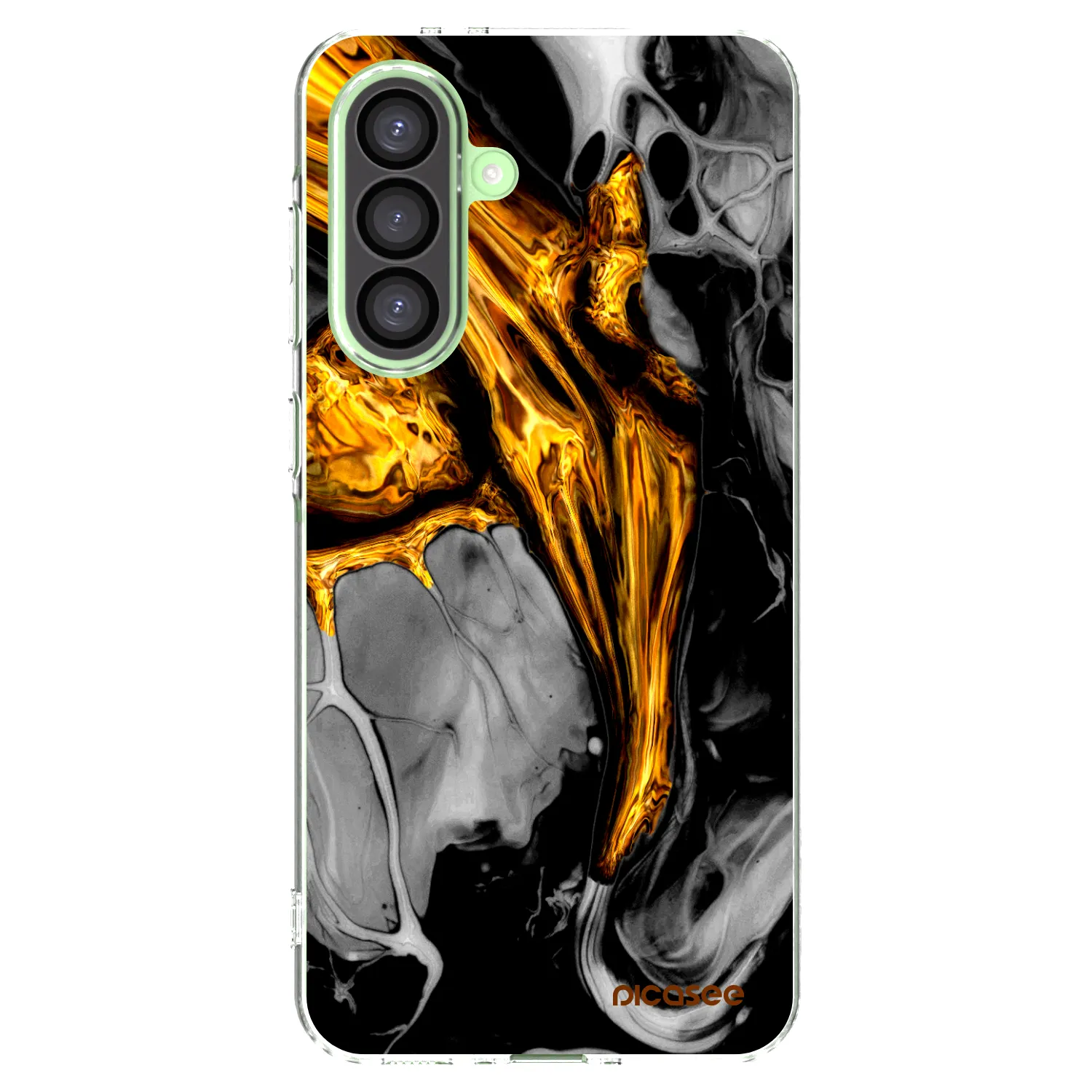 Picasee Samsung Galaxy A26 5G A266B Hülle - Transparentes Silikon - Black Gold