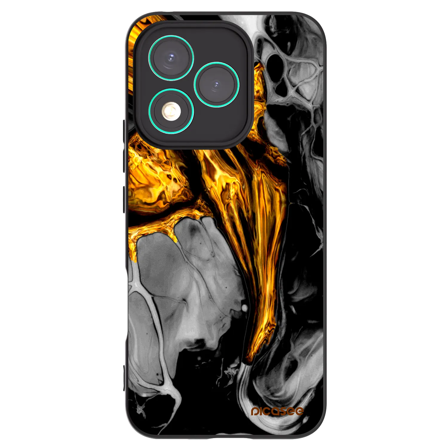 Picasee Honor 400 Lite 5G Hülle - Schwarzes Silikon - Black Gold