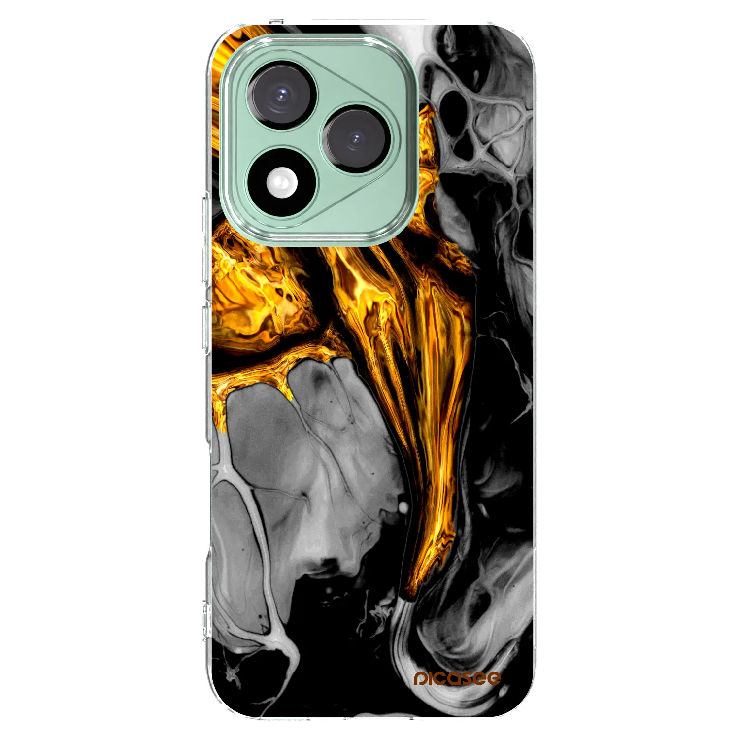 Picasee Honor 400 Lite 5G Hülle - Transparentes Silikon - Black Gold
