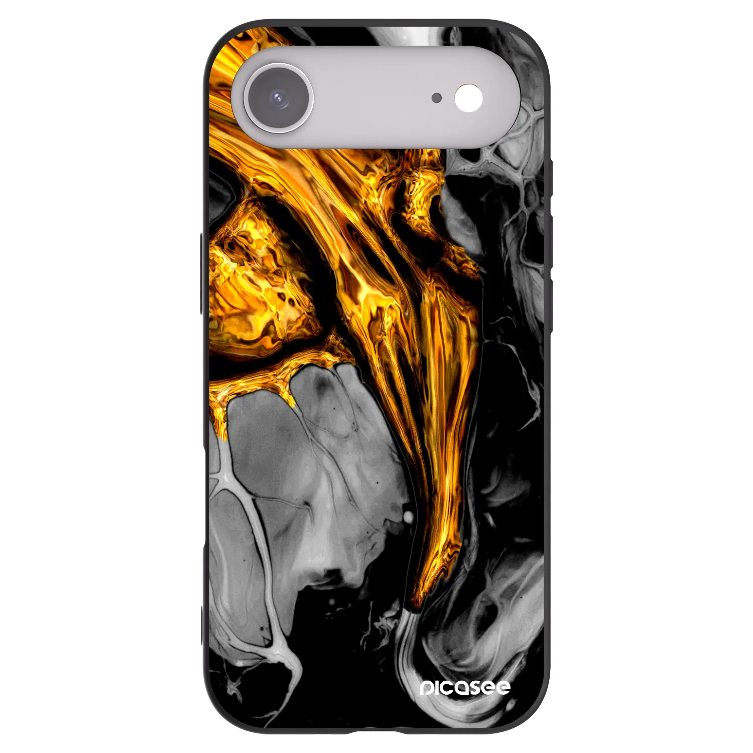Picasee Apple iPhone Air Hülle - Schwarzes Silikon - Black Gold