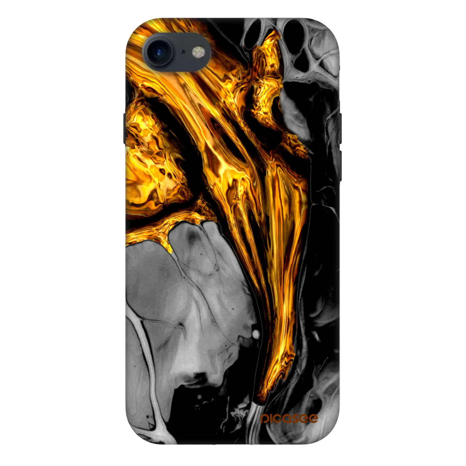 Picasee Fashion Case für Apple iPhone SE 2022 - Black Gold