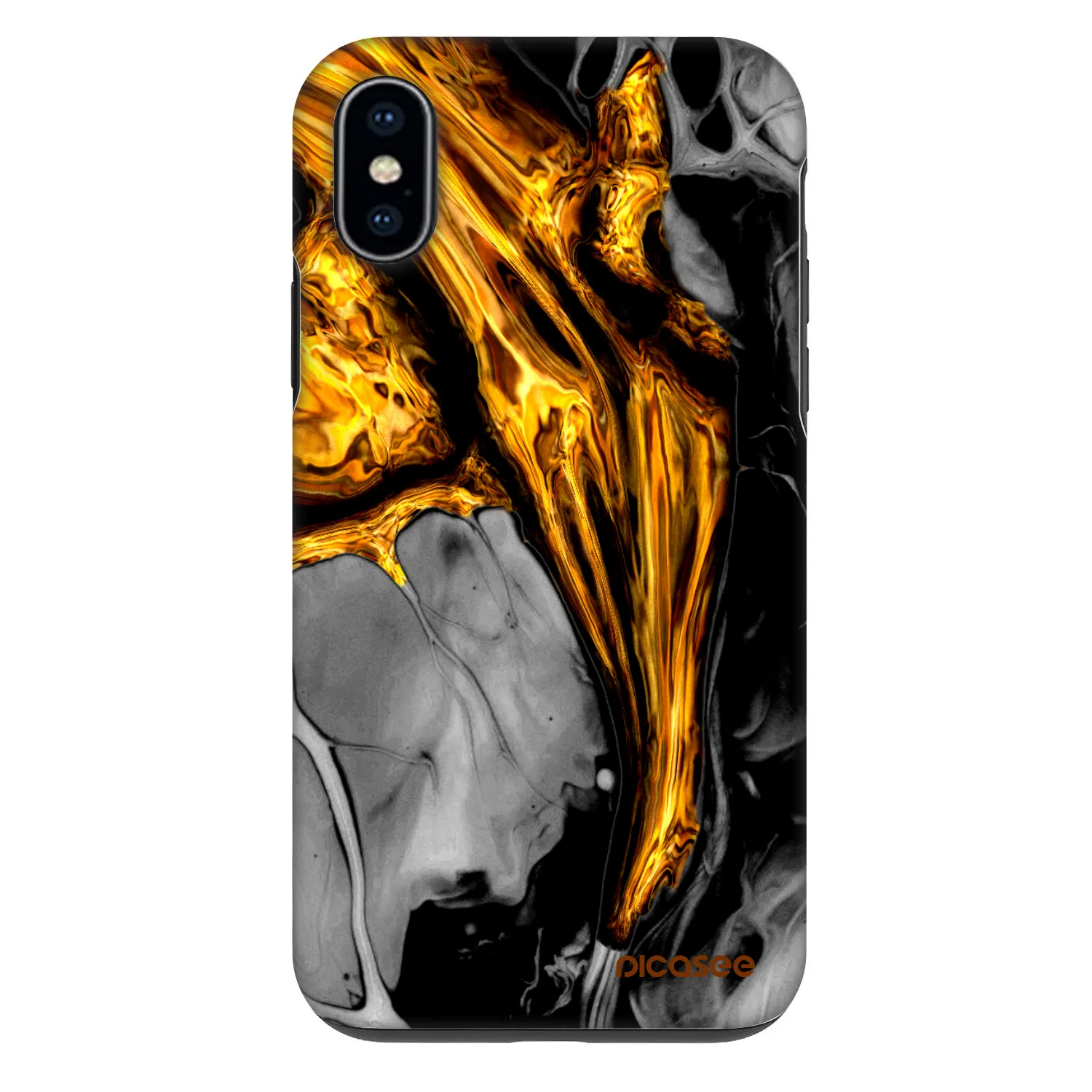 Picasee Fashion Case für Apple iPhone X/XS - Black Gold