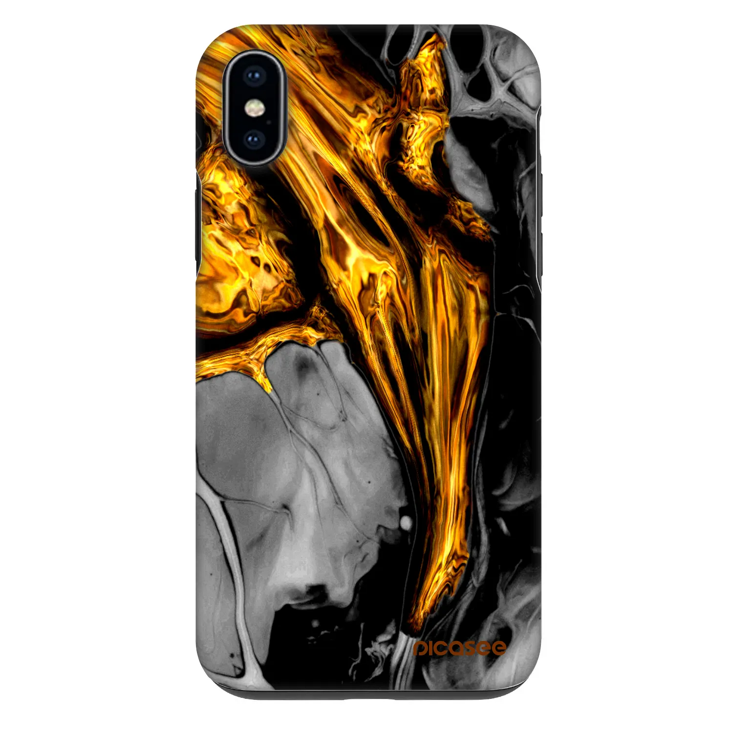 Picasee Fashion Case für Apple iPhone XS Max - Black Gold