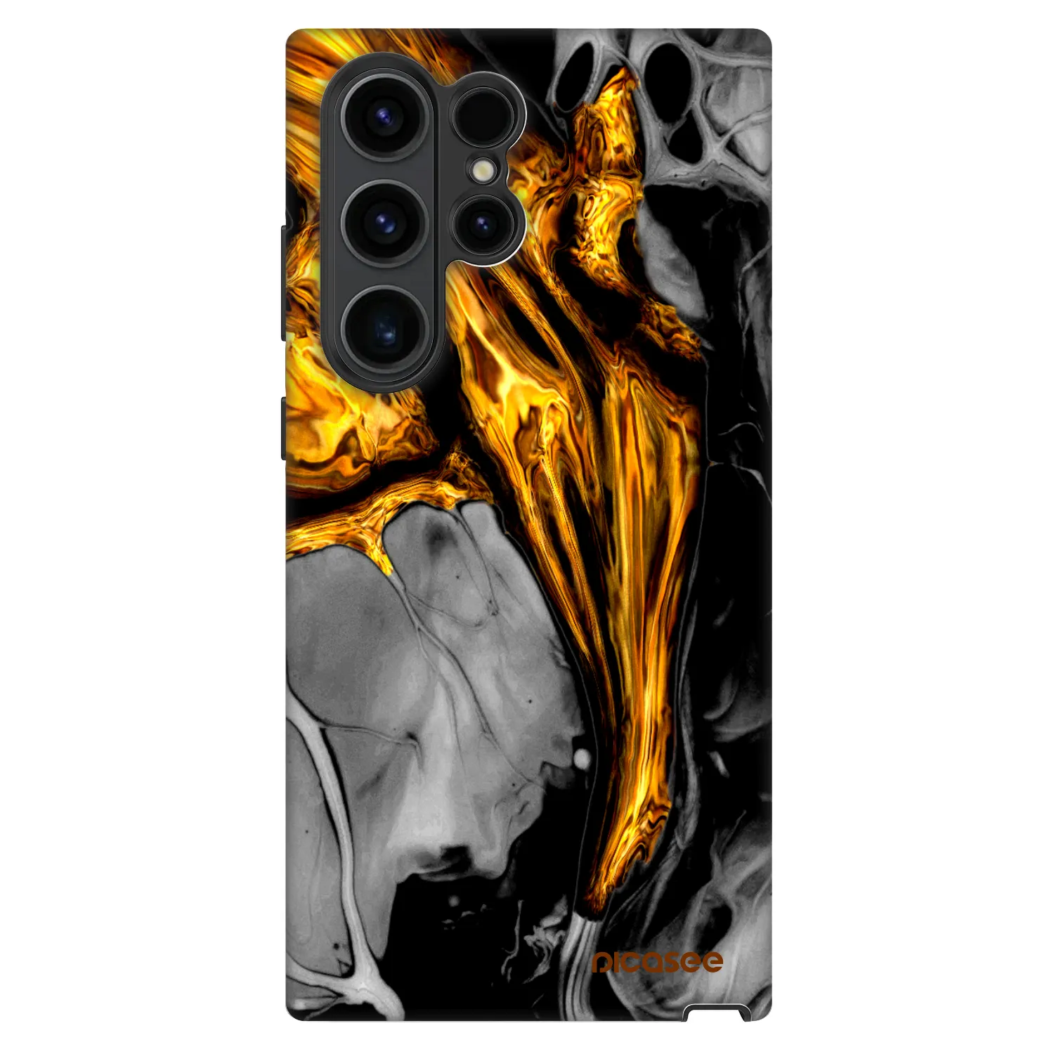Picasee Fashion Case für Samsung Galaxy S23 Ultra 5G - Black Gold