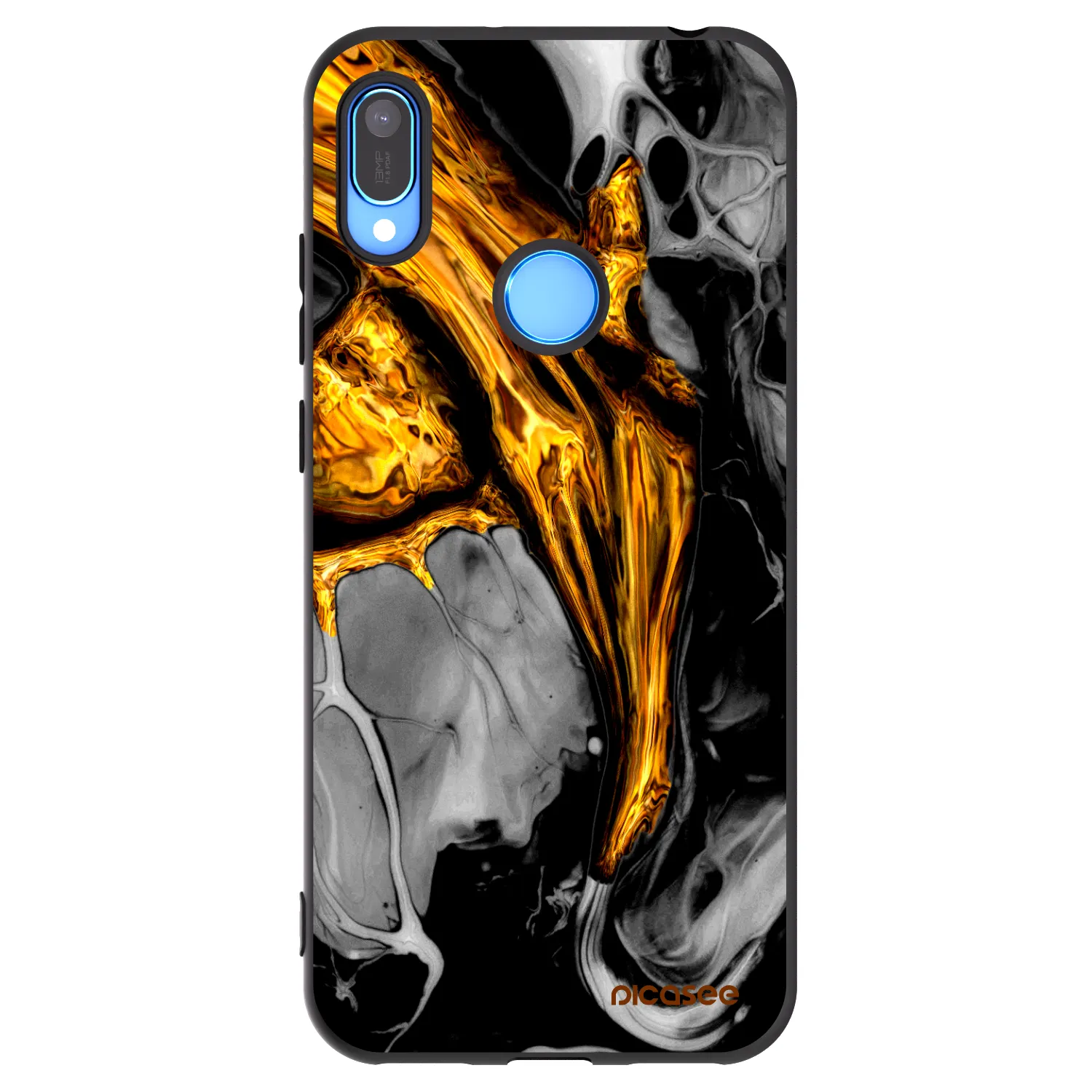 Picasee Huawei Y6 2019 Hülle - Schwarzes Silikon - Black Gold