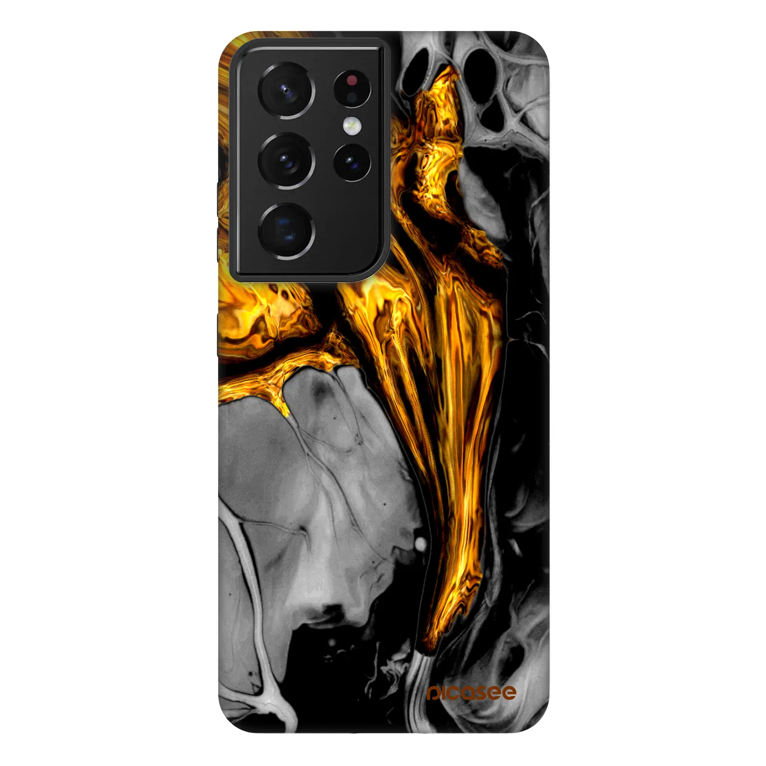 Picasee Fashion Case für Samsung Galaxy S21 Ultra 5G G998B - Black Gold
