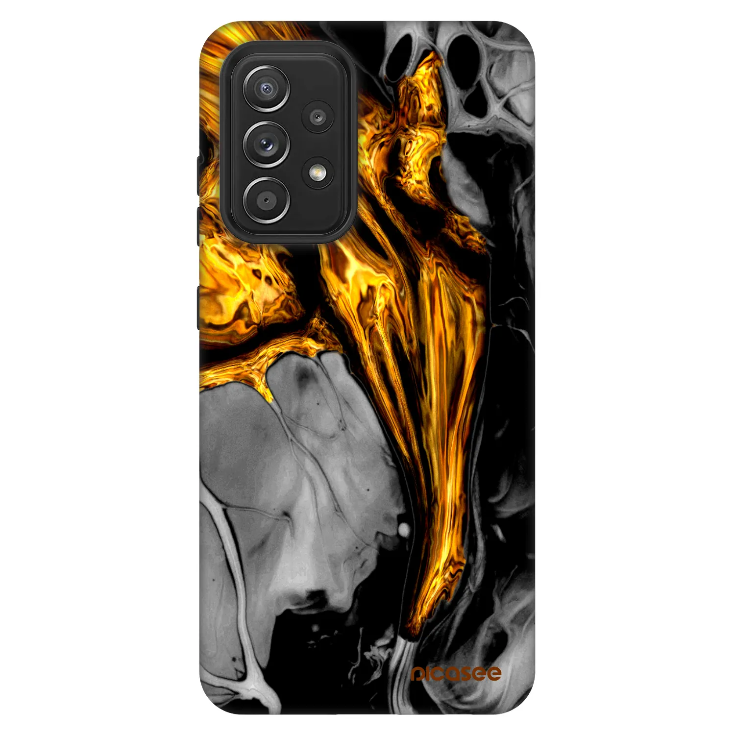 Picasee Fashion Case für Samsung Galaxy A52s 5G A528B - Black Gold