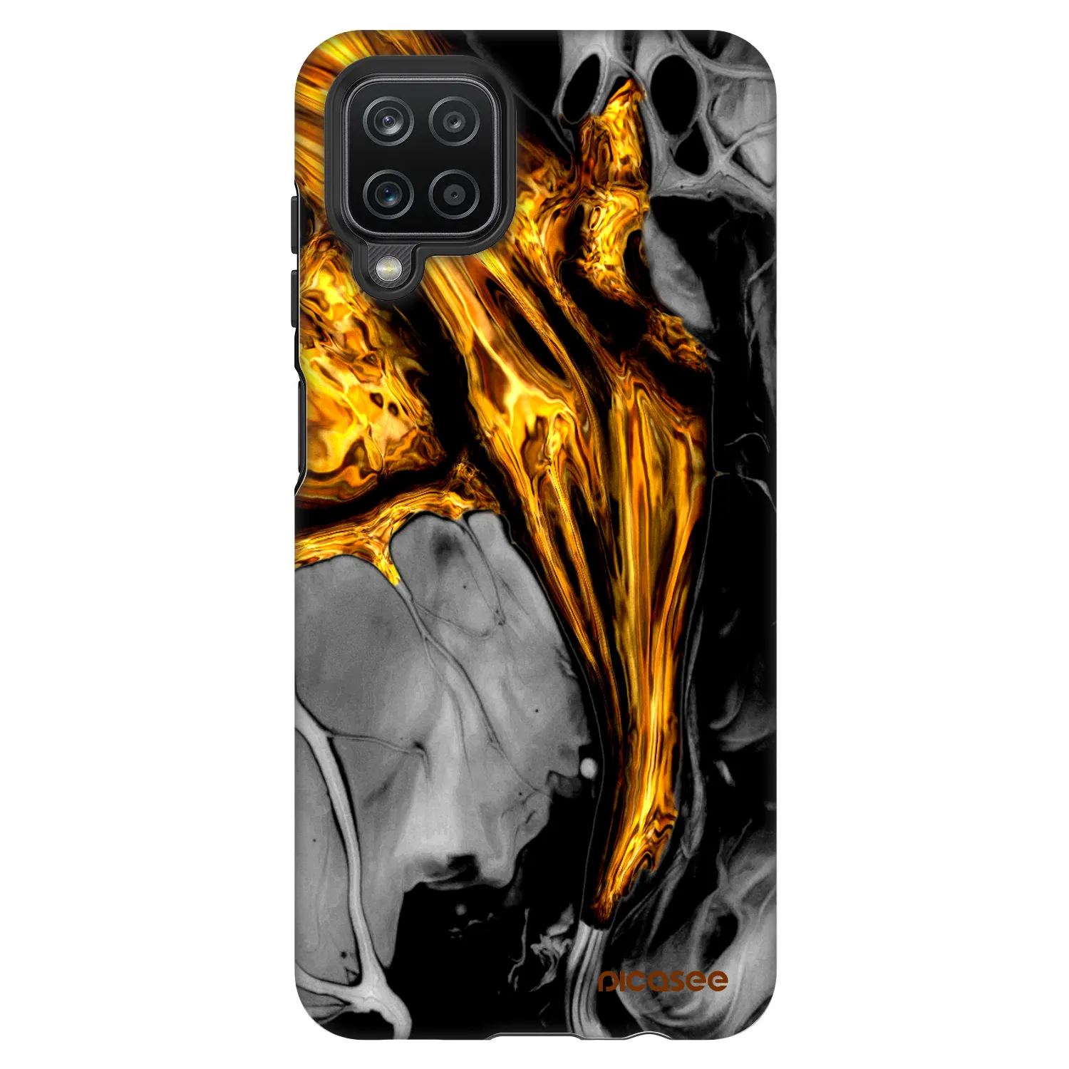 Picasee Fashion Case für Samsung Galaxy A12 A125F - Black Gold
