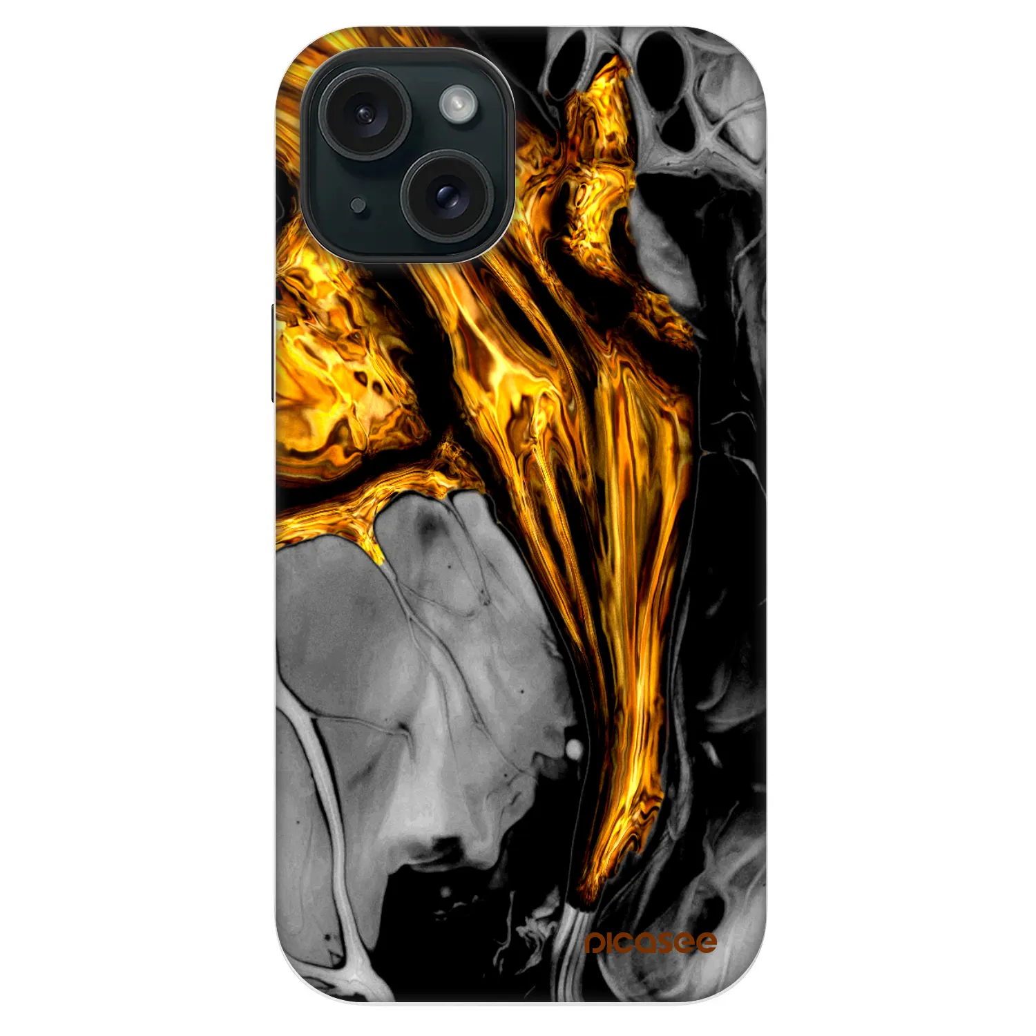 Picasee Fashion Case MagSafe für Apple iPhone 14 - Black Gold