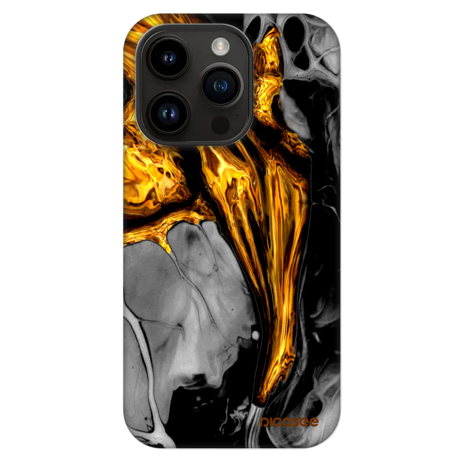 Picasee Fashion Case MagSafe für Apple iPhone 14 Pro - Black Gold