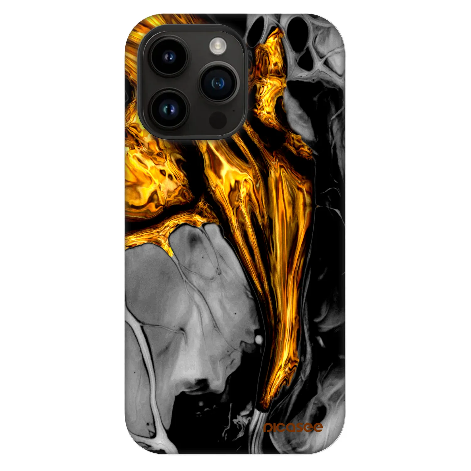 Picasee Fashion Case MagSafe für Apple iPhone 14 Pro Max - Black Gold