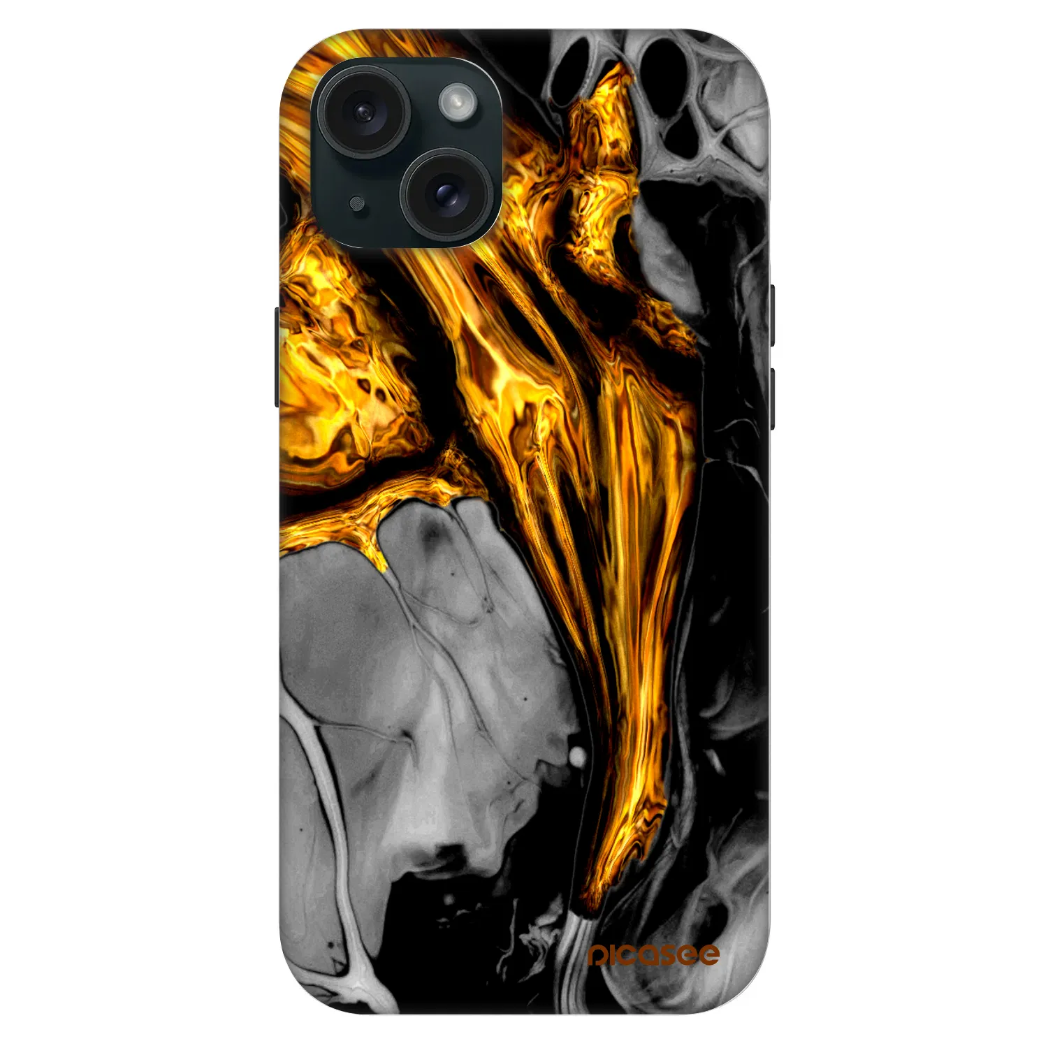 Picasee Fashion Case MagSafe für Apple iPhone 15 Plus - Black Gold