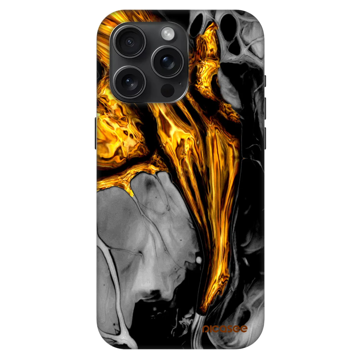 Picasee Fashion Case MagSafe für Apple iPhone 15 Pro Max - Black Gold