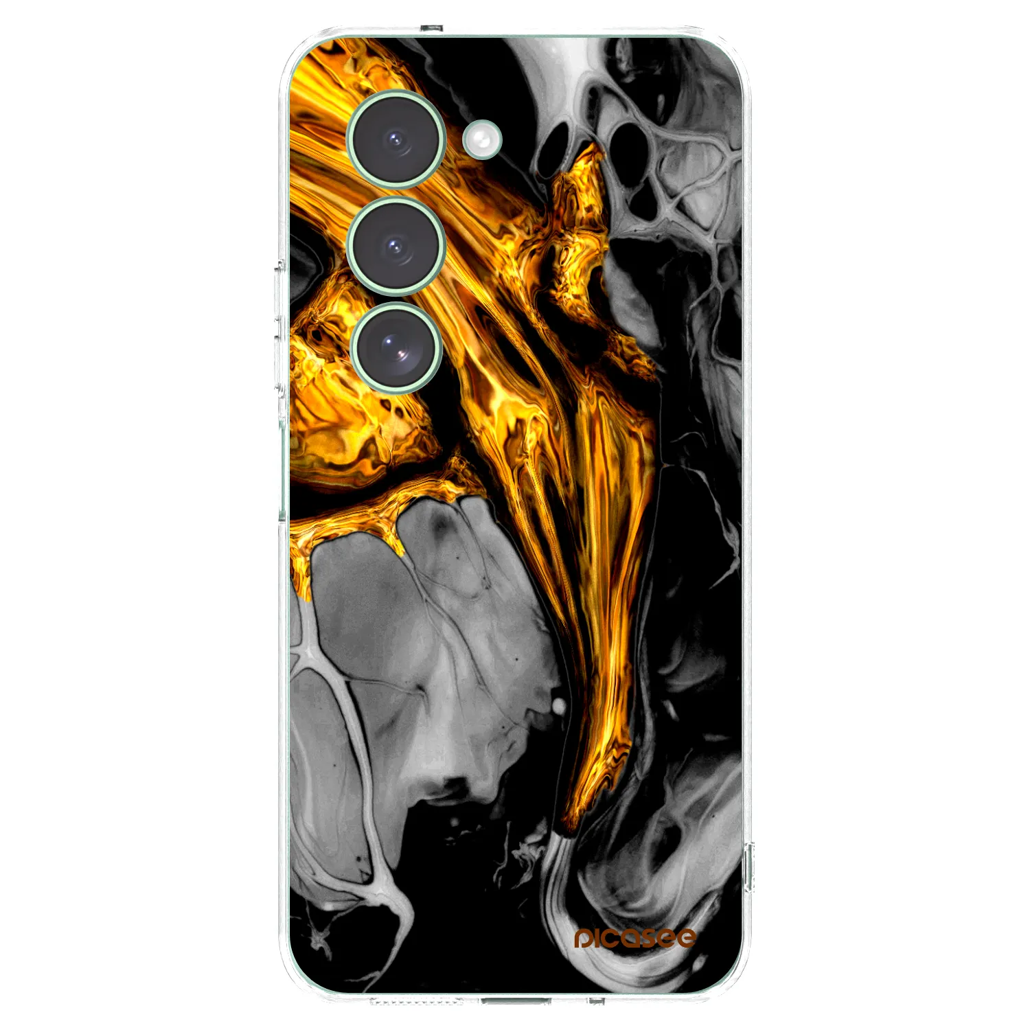 Picasee Xiaomi Redmi 15 5G Hülle - Transparentes Silikon - Black Gold