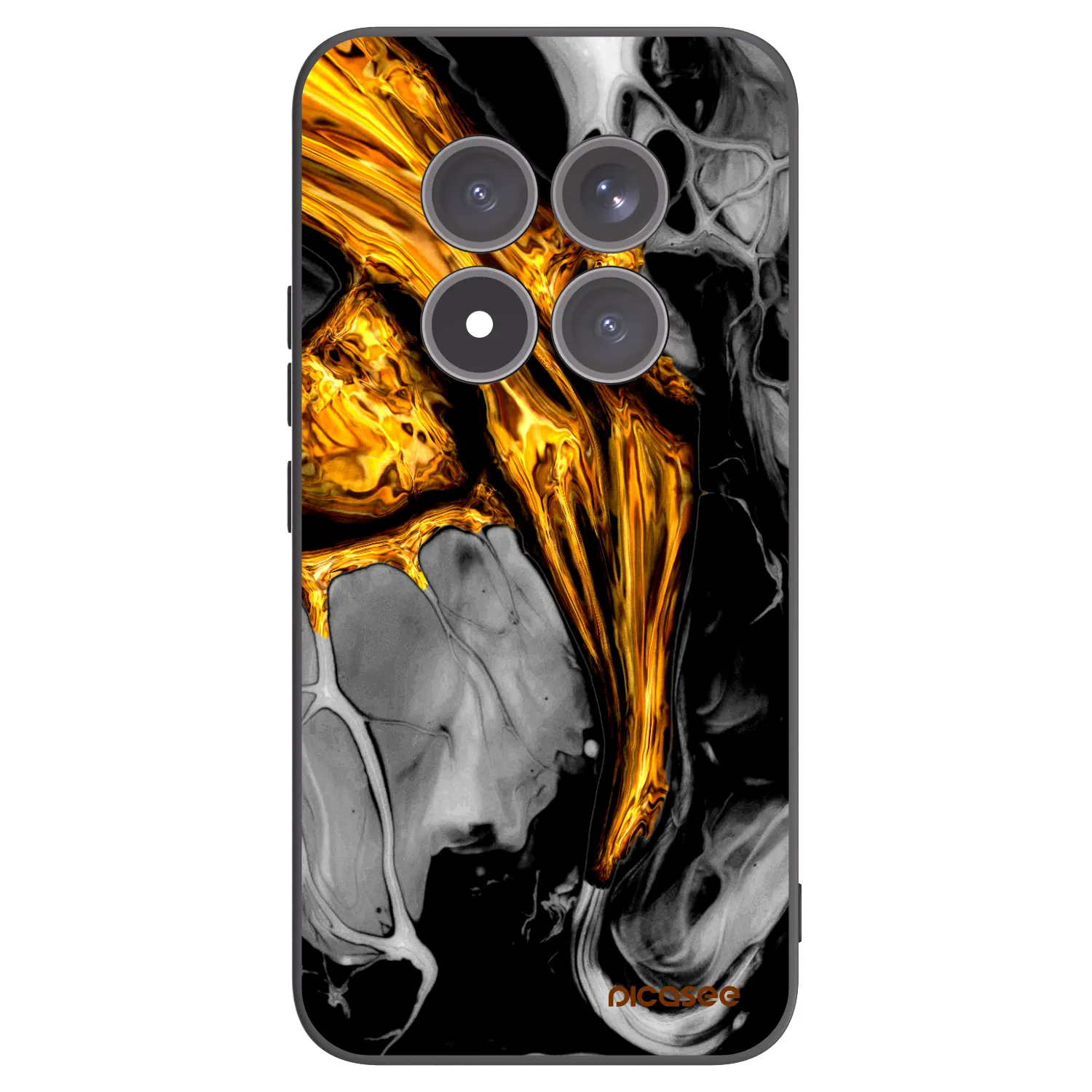 Picasee Xiaomi Redmi Note 15 Pro+ Hülle - Schwarzes Silikon - Black Gold