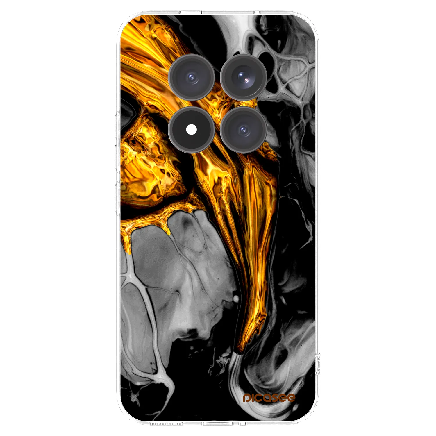 Picasee Xiaomi Redmi Note 15 Pro+ Hülle - Transparentes Silikon - Black Gold