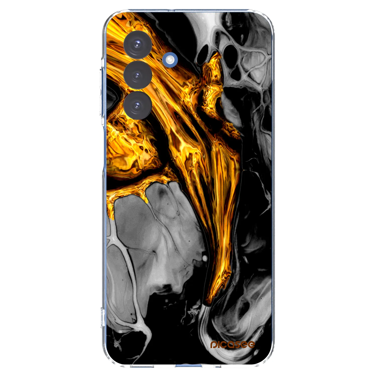 Picasee Samsung Galaxy A17 5G Hülle - Transparentes Silikon - Black Gold