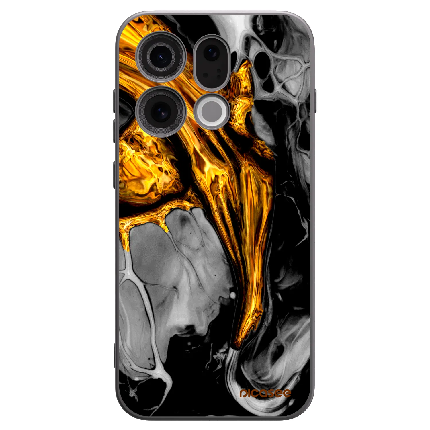 Picasee OPPO Find X9 Hülle - Schwarzes Silikon - Black Gold