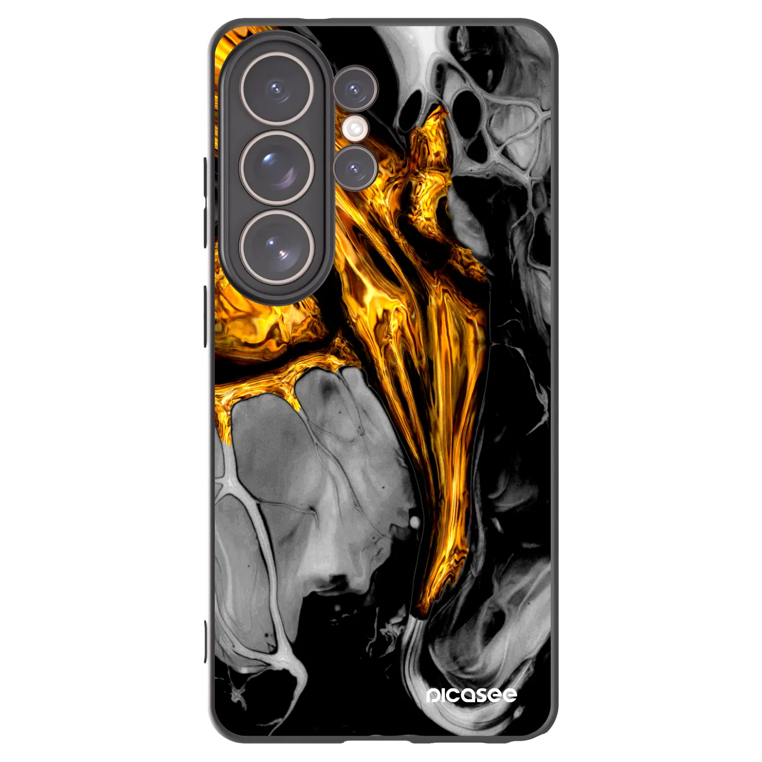 Picasee Samsung Galaxy S26 Ultra Hülle - Schwarzes Silikon - Black Gold