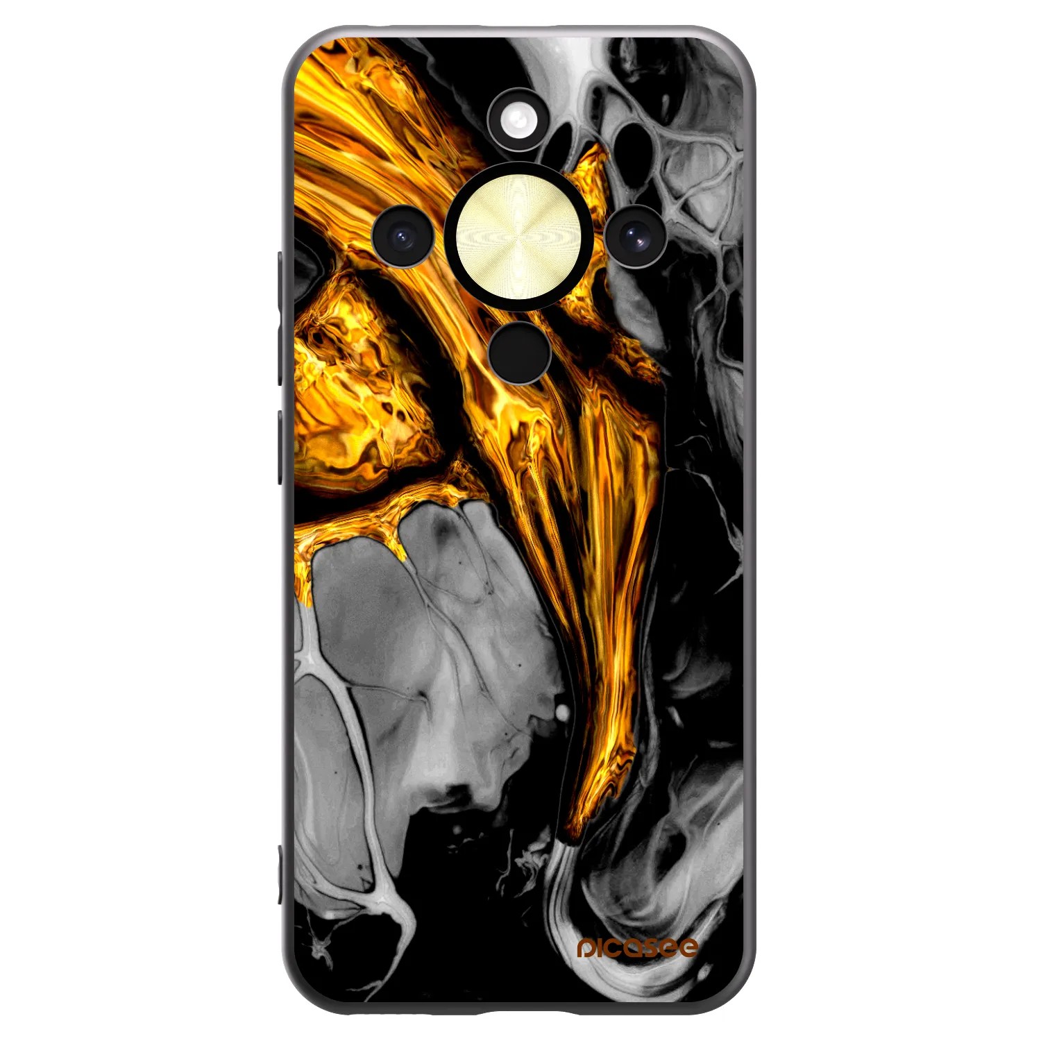 Picasee Honor Magic8 Lite 5G Hülle - Schwarzes Silikon - Black Gold