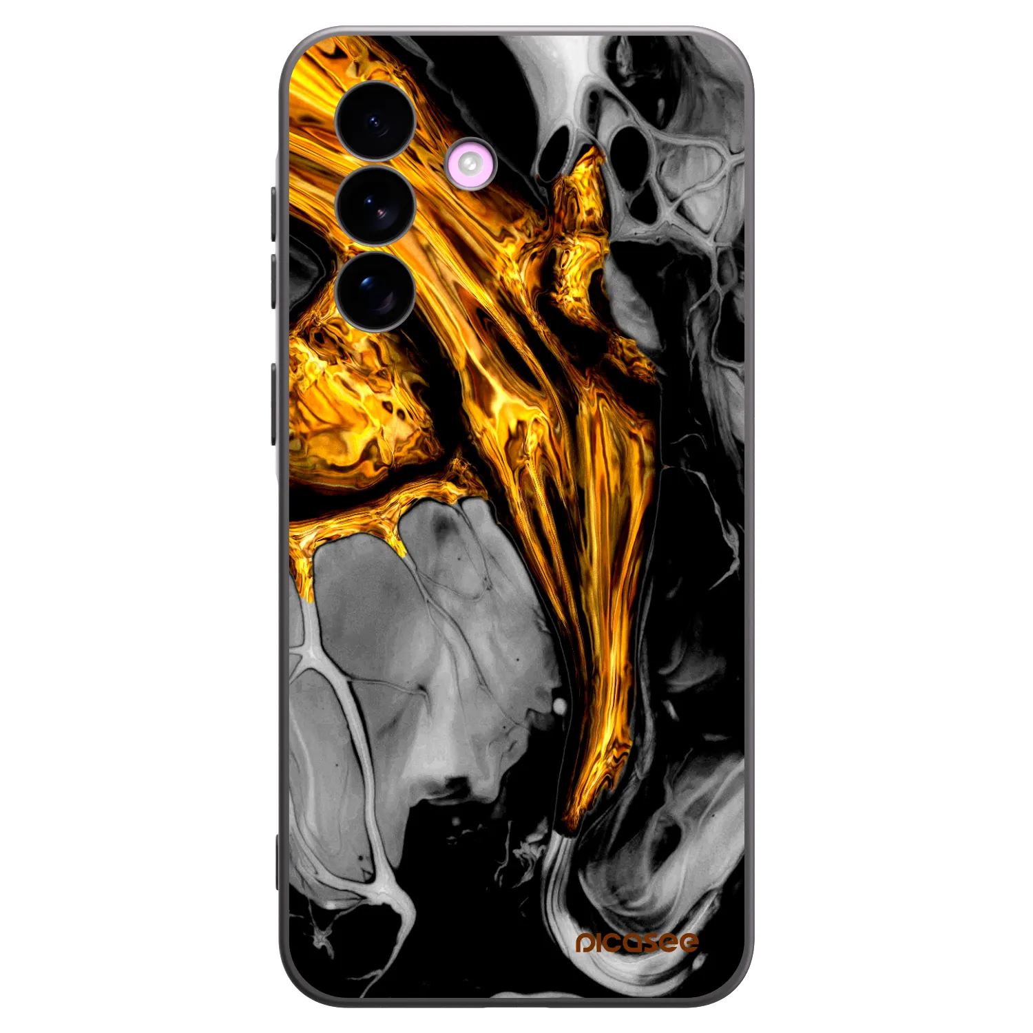 Picasee Samsung Galaxy A57 5G Hülle - Schwarzes Silikon - Black Gold