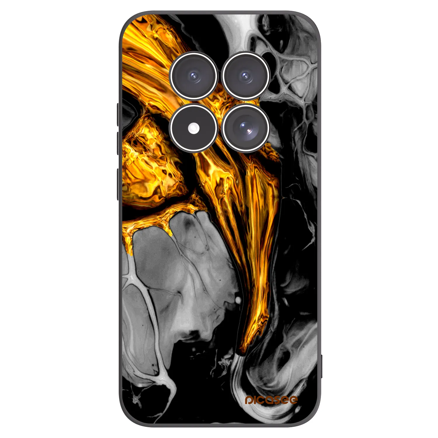Picasee Xiaomi Redmi Note 15 Pro 5G Hülle - Schwarzes Silikon - Black Gold