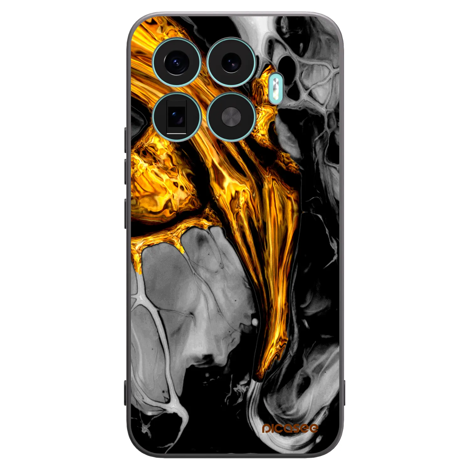 Picasee Xiaomi 17T Pro Hülle - Schwarzes Silikon - Black Gold