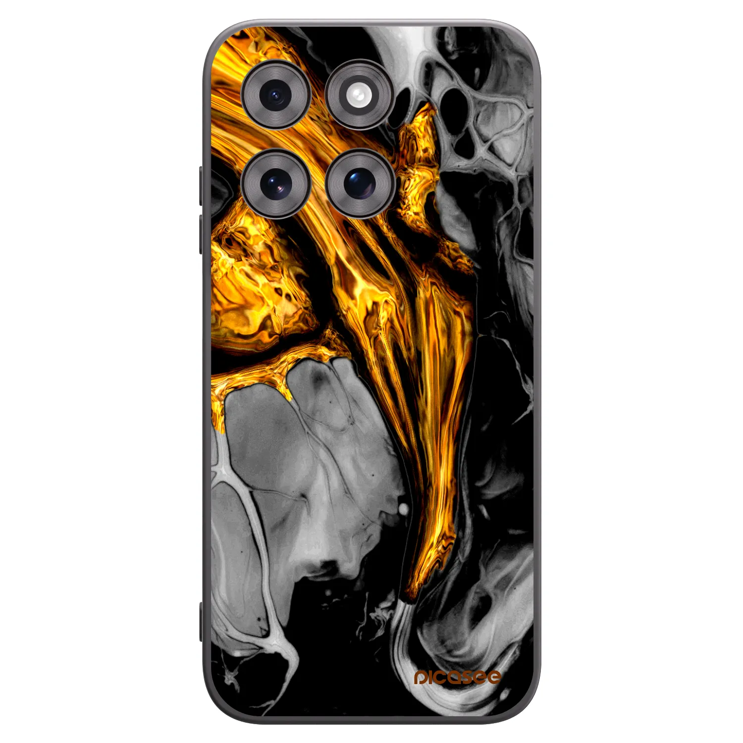 Picasee Motorola Moto G77 Hülle - Schwarzes Silikon - Black Gold