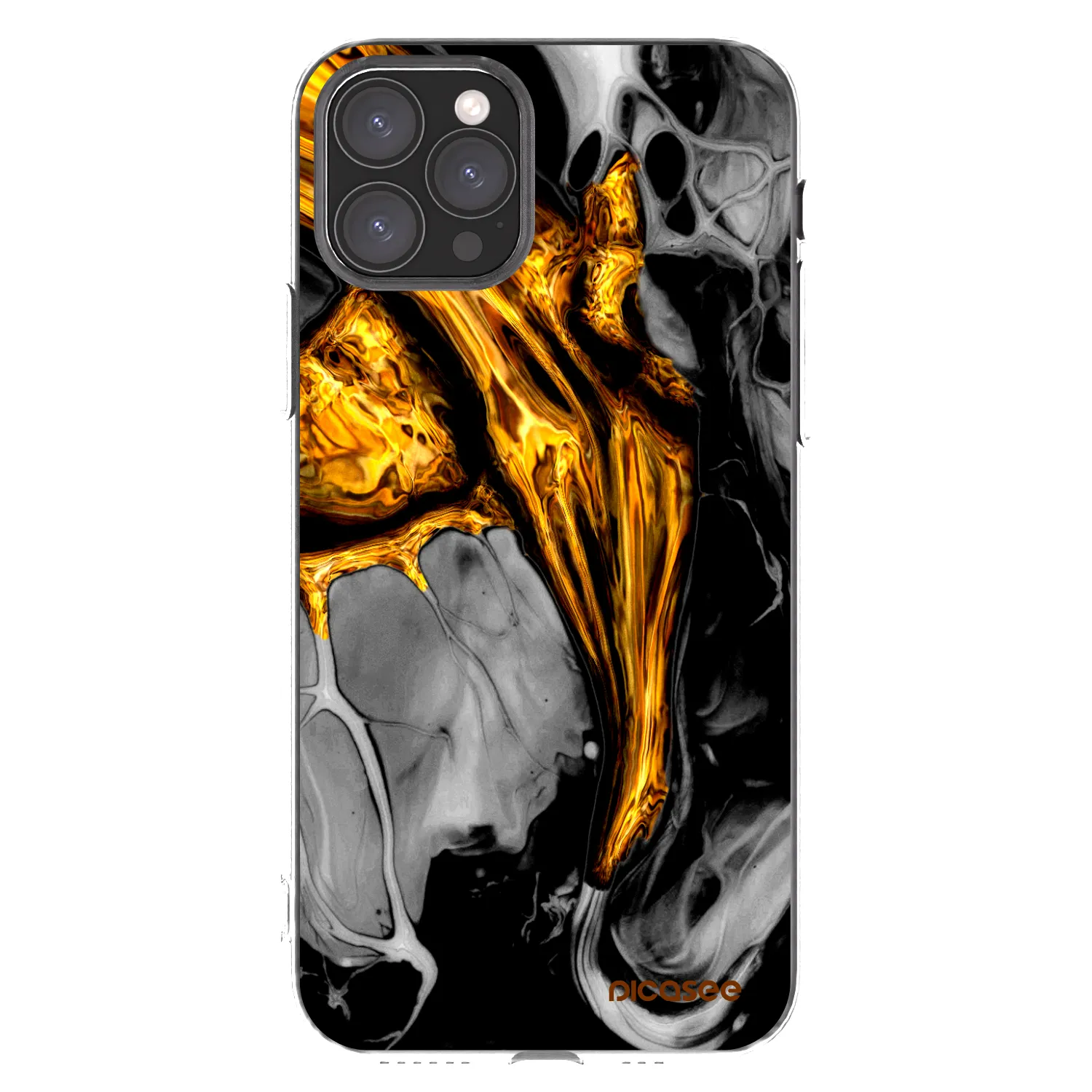 Picasee Apple iPhone 11 Pro Hülle - Transparentes Silikon - Black Gold