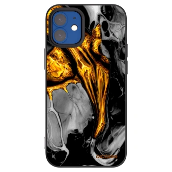 Picasee Apple iPhone 12 mini Hülle - Schwarzes Silikon - Black Gold
