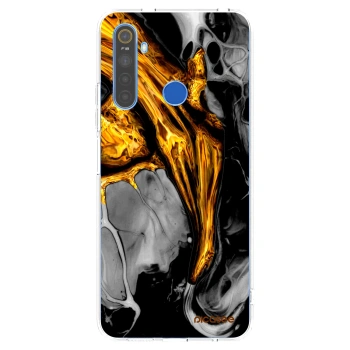 Picasee Realme 5 Hülle - Transparentes Silikon - Black Gold