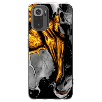 Picasee Xiaomi Redmi Note 10S Hülle - Transparentes Silikon - Black Gold