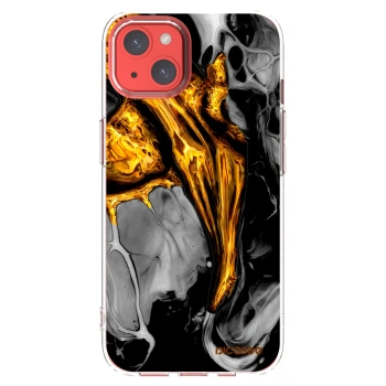 Picasee Apple iPhone 13 Hülle - Transparentes Silikon - Black Gold