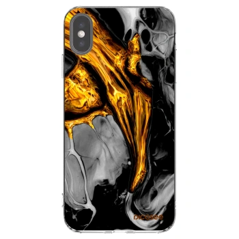Picasee Apple iPhone XS Max Hülle - Transparentes Silikon - Black Gold